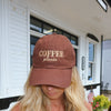 COFFEE please Embroidered Hat - brown