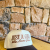 JUST A GIRL Who Loves Jesus Embroidered Baseball Hat - cream/brown
