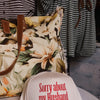 Sorry about my Husband Embroidered Hat - cream/leopard