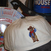 Cowboy Teddy bear Embroidered Hat - cream/grey denim