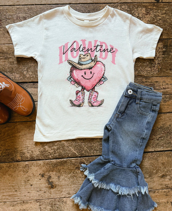 Little Girls Ruffle Denim Bell-bottom Jeans