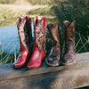 Stetson Women’s LAUREN Goat Leather Western Boots - red/wine snip toe