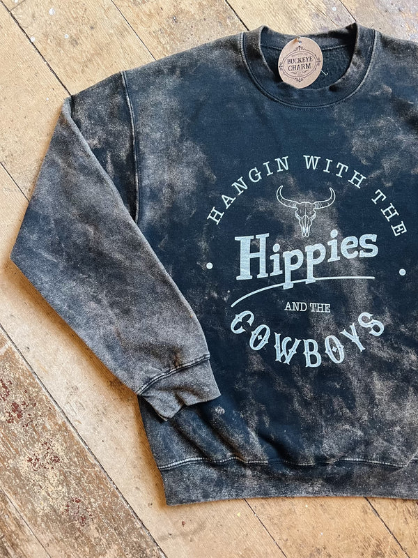 Hippies and Cowboys Stonewashed Crewneck