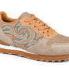 Roper Giddyup Spice - BEIGE COW SUEDE AND WESTERN STITCH, LACE UP JOGGER