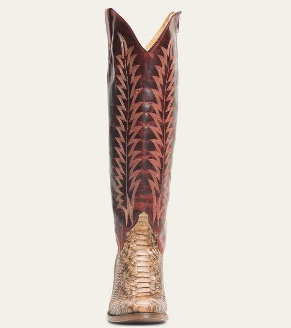 Stetson Women’s RUBY Python Western Boots - red round toe