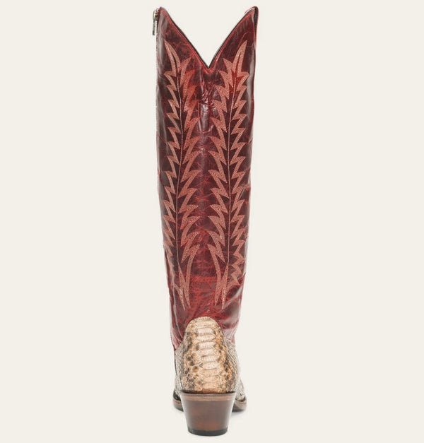 Stetson Women’s RUBY Python Western Boots - red round toe
