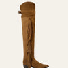 Stetson Women’s GLAM Over-The-Knee Fringe Boot - Brown Suede Vamp