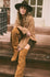 Stetson Women’s GLAM Over-The-Knee Fringe Boot - Brown Suede Vamp