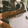 Stetson Women’s GLAM Over-The-Knee Fringe Boot - Brown Suede Vamp