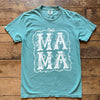 MAMA bow & flowers Graphic Tee - seafoam