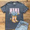 MAMA boots & flowers Graphic Tee - pepper