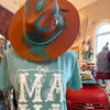 MAMA bow & flowers Graphic Tee - seafoam
