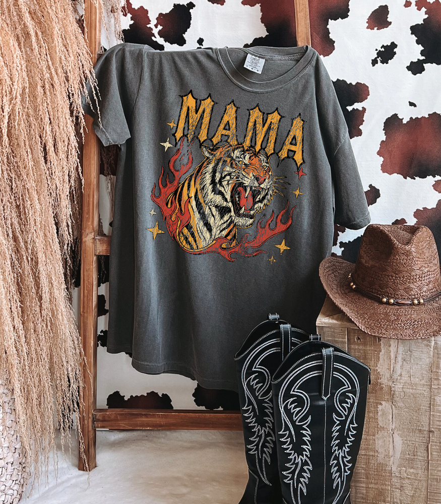 MAMA Retro Western Tiger Graphic Tee