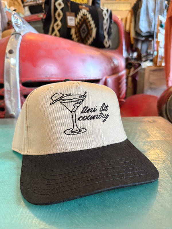 tini bit country Embroidered Hat - khaki/black