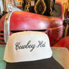 Cowboy Hat Embroidered Hat - cream/black