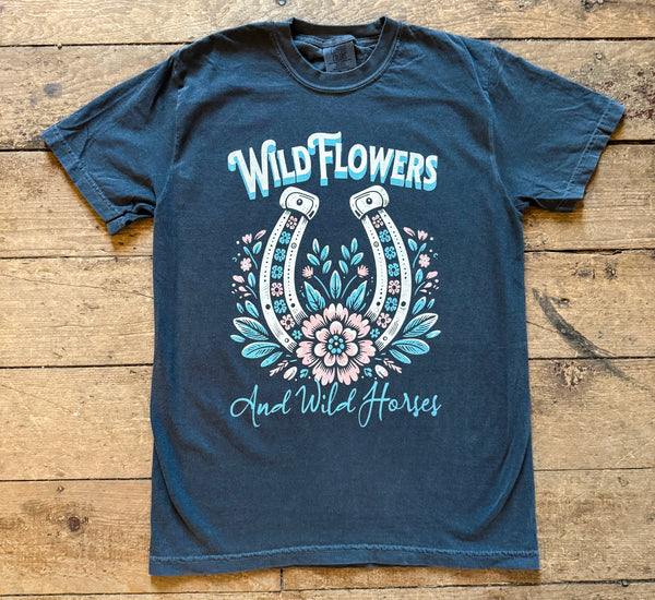 Wild Flowers And Wild Horses Graphic Tee