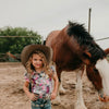 Little Girls Boot Print Pearl Snap