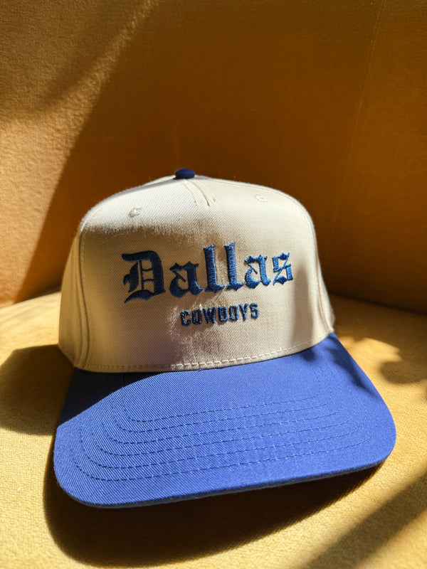 Dallas Cowboys Embroidered Hat - cream/blue