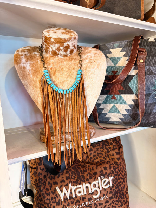 Lots Leather & Fringe Necklace