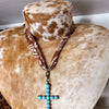 Double Scarf with Cross Necklace
