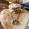 Navajo Handmade Squash Blossom Necklace - Kingman Turquoise