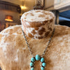 Navajo Handmade Squash Blossom Necklace - Kingman Turquoise