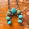 Navajo Handmade Squash Blossom Necklace - Kingman Turquoise
