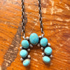 Navajo Handmade Squash Blossom Necklace - Kingman Turquoise