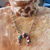 Navajo Handmade Squash Blossom Necklace - Pink Dahlia