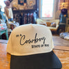 In A Cowboy Sate of Mind Embroidered Hat - cream/black