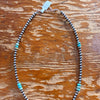 Sterling Silver Navajo Pearls & Green Turquoise Necklace - 19”