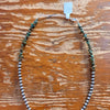 Sterling Silver Navajo Pearl & Green Turquoise Necklace - 16” Extender