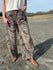 Vintage Wash Paisley Wide Barrel Leg Denim Pants