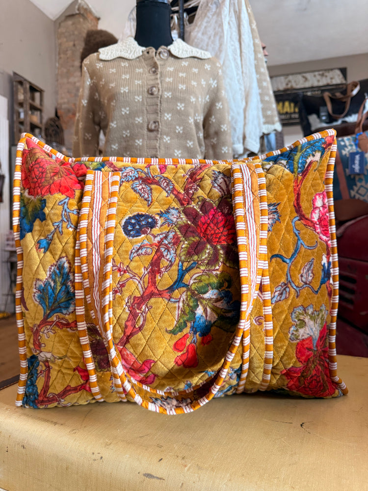 Mustard Quilted Large Everyday Tote Bag
