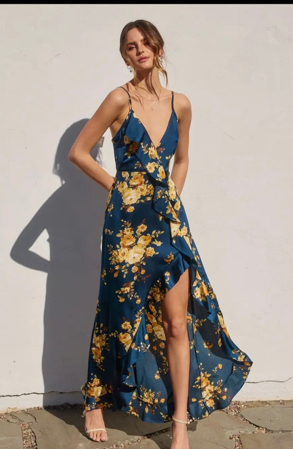 Floral Ruffle Maxi Dress