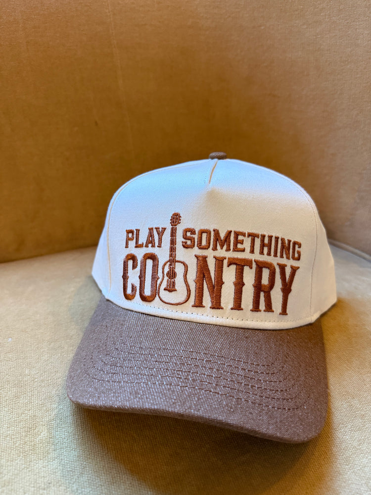 Play Something Country Embroidered Hat - cream/brown