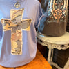 Camo and Pearls Cross Graphic Tee