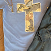 Camo and Pearls Cross Graphic Tee