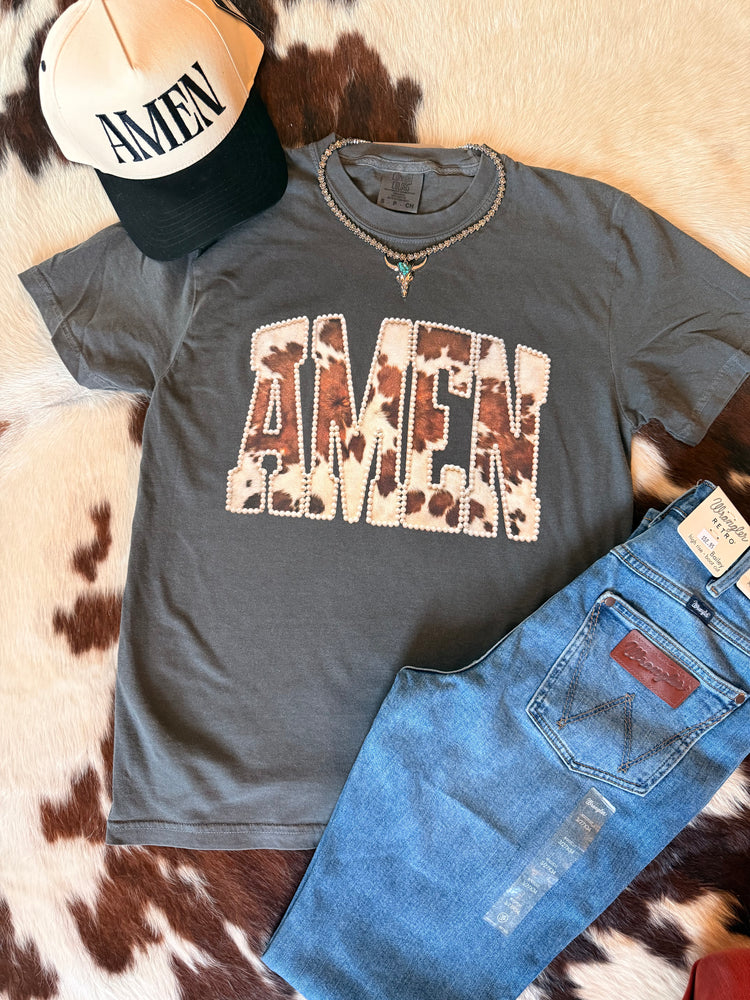 Amen Cowhide and Pearls Graphic Tee