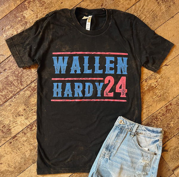 Wallen Hardy 24 Graphic Tee- Acid Wash Black