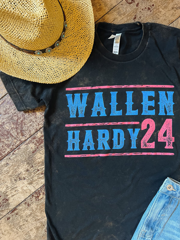 Wallen Hardy 24 Graphic Tee- Acid Wash Black