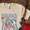 AMERICA HOME OF THE FREE Graphic Tee- Natural
