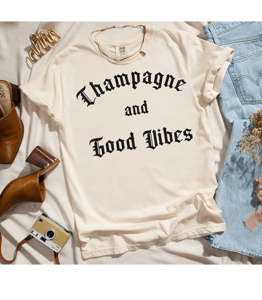 Champagne and Good Vibes Graphic Tee
