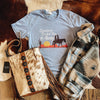 Cowboy Take Me Away Graphic Tee- Heather Blue